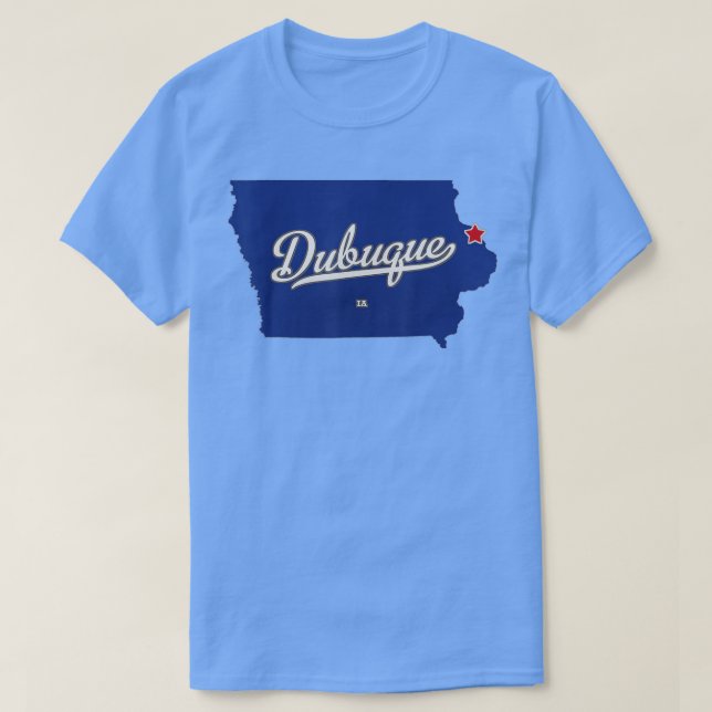 Camiseta Mapa de Dubuque Iowa IA (Diseño del anverso)