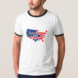 Camiseta Mapa de EE. UU. Bandera Americana Día de la Indepe