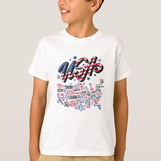 Camiseta Mapa de EE. UU. estados de América (Anverso)
