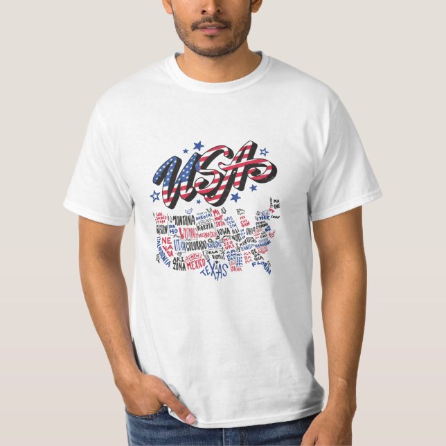Camiseta Mapa de EE. UU. estados de América (Anverso)
