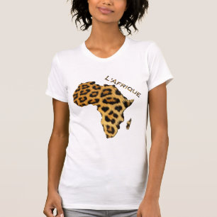 Camiseta Mapa de efecto de leopardo de la serie de ÁFRICA
