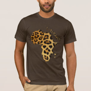 Camiseta Mapa de efecto de leopardo de la serie de ÁFRICA