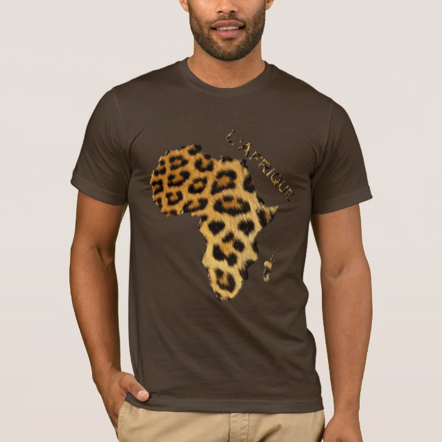 Camiseta Mapa de efecto de leopardo de la serie de ÁFRICA (Anverso)