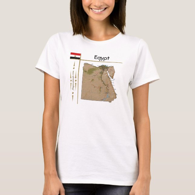 Camiseta Mapa de Egipto + Bandera + Título (Anverso)