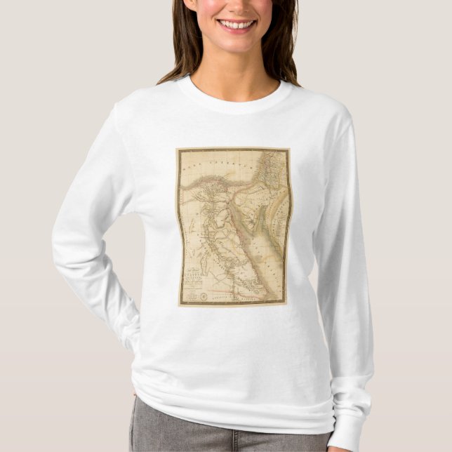 Camiseta Mapa de Egipto, de Palestina y de Arabia (Anverso)