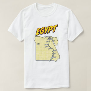 Camiseta Mapa de Egipto ilustrado con arte pop