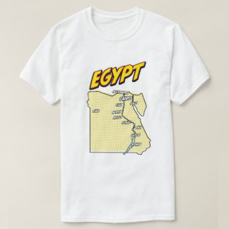 Camiseta Mapa de Egipto ilustrado con arte pop