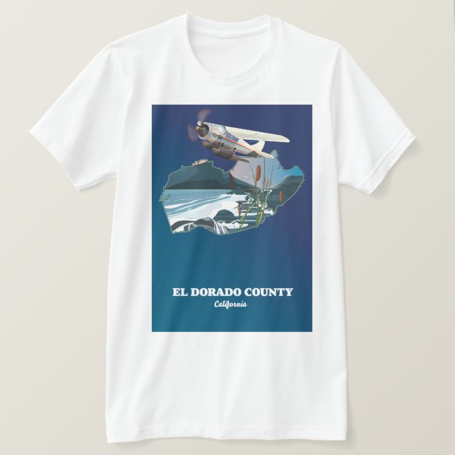 Camiseta Mapa de El Dorado County California (Anverso del diseño)