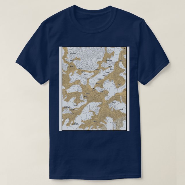 Camiseta Mapa de elevación de la cumbre del Patronato de la (Diseño del anverso)