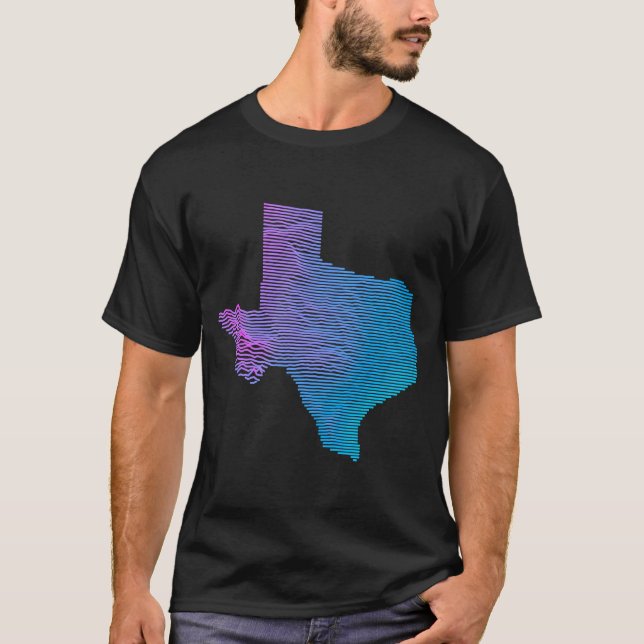 Camiseta Mapa de Elevación de la División de Texas de Topog (Anverso)