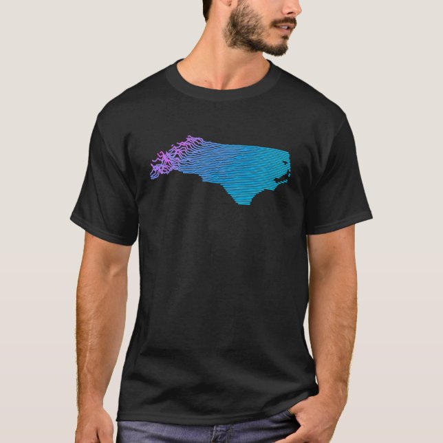 Camiseta Mapa de elevación de la topografía de la división  (Anverso)