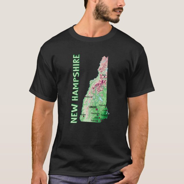 Camiseta Mapa De Elevación De Las Principales Ciudades Del  (Anverso)