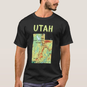 Camiseta Mapa De Elevación De Los Grandes Lagos De Ciudades