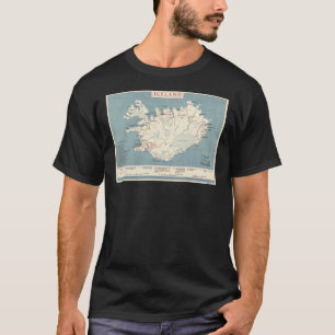 Camiseta Mapa de época de Islandia (alrededor de 1958)