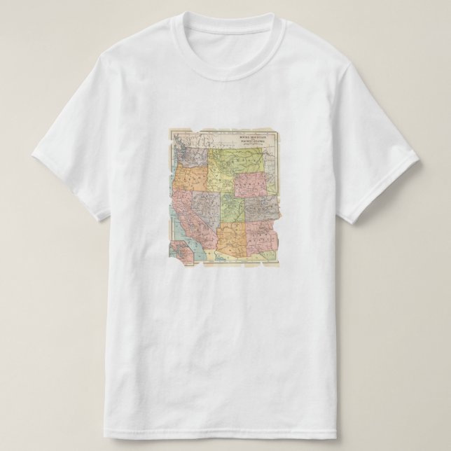 Camiseta Mapa de época de los Estados occidentales (Diseño del anverso)