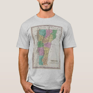 Camiseta Mapa de época de Vermont
