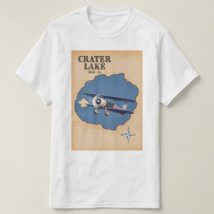 Camiseta Mapa de época del Crater Lake Oregon USA