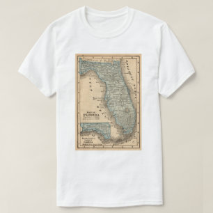 Camiseta Mapa de época del Golfo de Florida de México