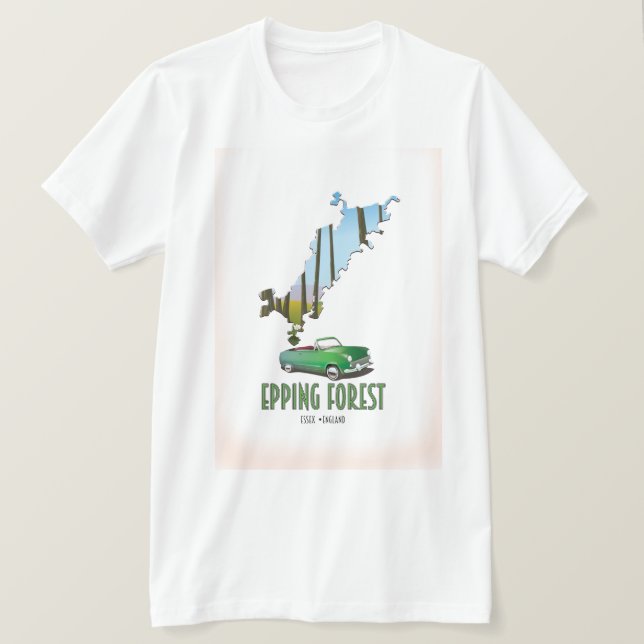 Camiseta Mapa de Epping Forest Essex England (Anverso del diseño)