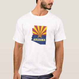 Camiseta Mapa de esquema de Arizona con forma de bandera es
