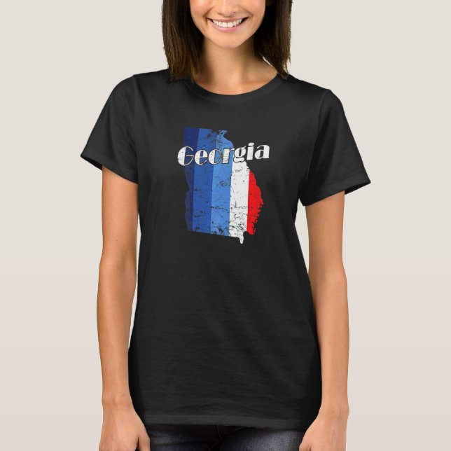 Camiseta Mapa de esquema de estado norteamericano de Georgi (Anverso)
