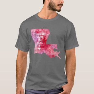 Camiseta mapa de estado EE. UU. acuarela azul Baton Rouge L