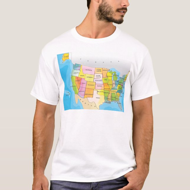 Camiseta Mapa de estados de EE. UU. (Anverso)