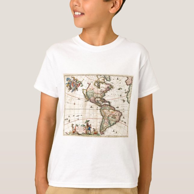 Camiseta Mapa de Estados Unidos de 1670 (Anverso)
