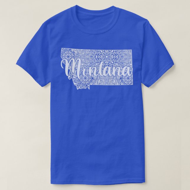Camiseta Mapa de estilo de Mandala decorativo patriótico de (Diseño del anverso)
