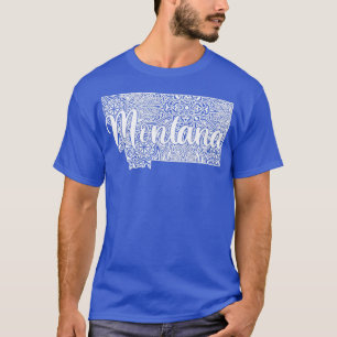 Camiseta Mapa de estilo de Mandala decorativo patriótico de