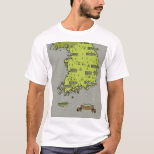 Camiseta Mapa de estilo vintage de Corea del Sur