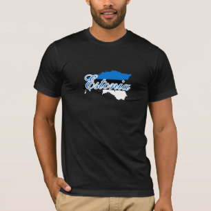 Camiseta Mapa de Estonia simple y moderna, recuerdo de la b