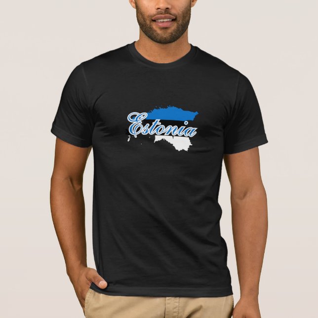 Camiseta Mapa de Estonia simple y moderna, recuerdo de la b (Anverso)