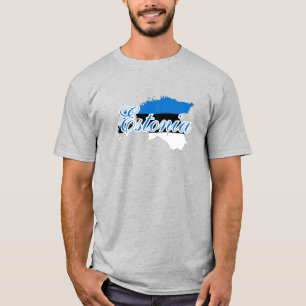 Camiseta Mapa de Estonia simple y moderna, recuerdo de la b