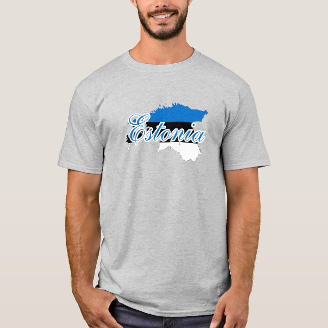 Camiseta Mapa de Estonia simple y moderna, recuerdo de la b (Anverso)