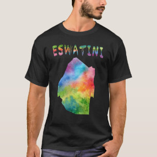 Camiseta Mapa De Eswatini Swazi Colorido Mapa Acuarela Illu
