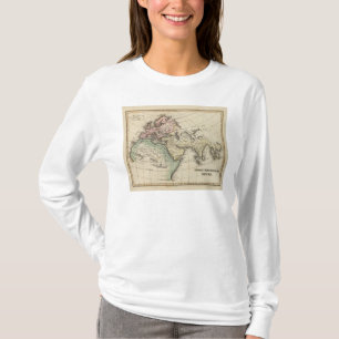 Camiseta mapa de Europa, de África septentrional y de Asia
