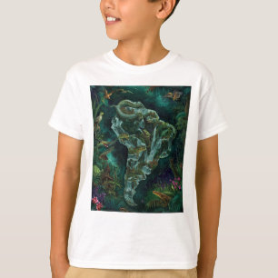 Camiseta Mapa de fantasía de la vida silvestre de la selva