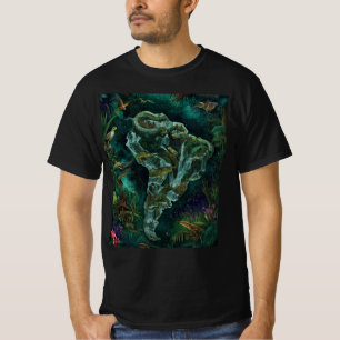 Camiseta Mapa de fantasía de la vida silvestre de la selva