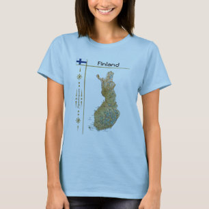 Camiseta Mapa de Finlandia + Bandera + Título