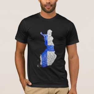 Camiseta Mapa de Finlandia Colores de la Bandera
