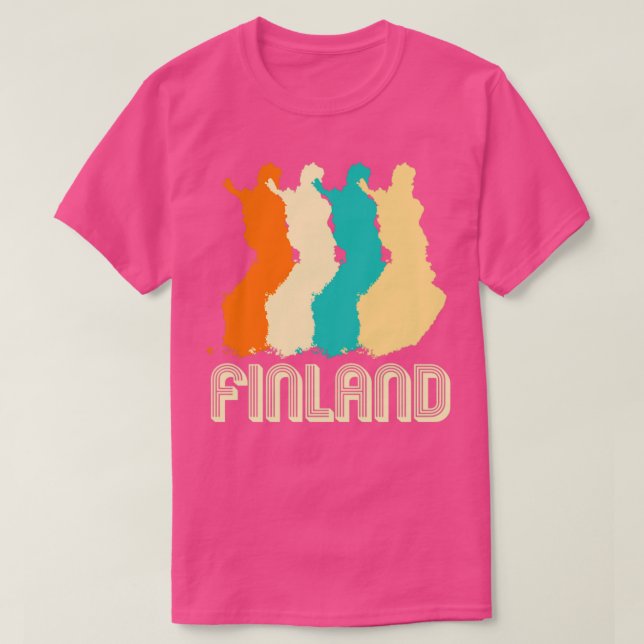 Camiseta Mapa de Finlandia retro (Diseño del anverso)