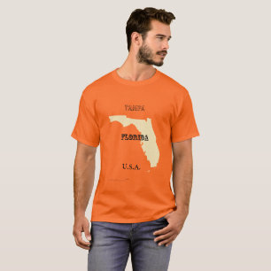 Camiseta - Mapa de Florida con Ciudad