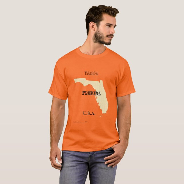 Camiseta - Mapa de Florida con Ciudad (Anverso completo)