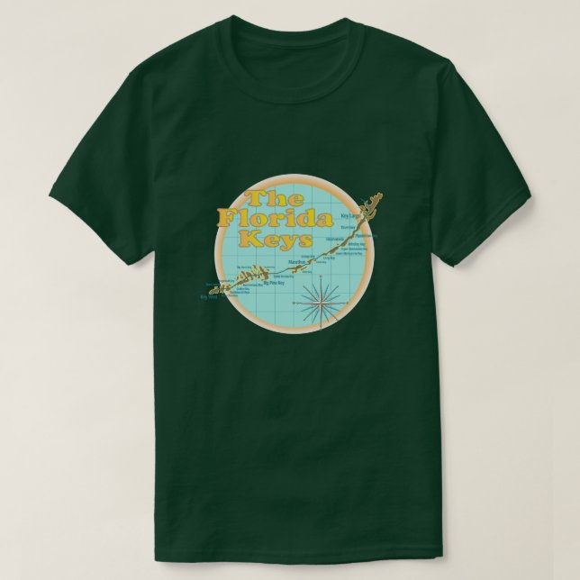 Camiseta Mapa de Florida Keys (Diseño del anverso)