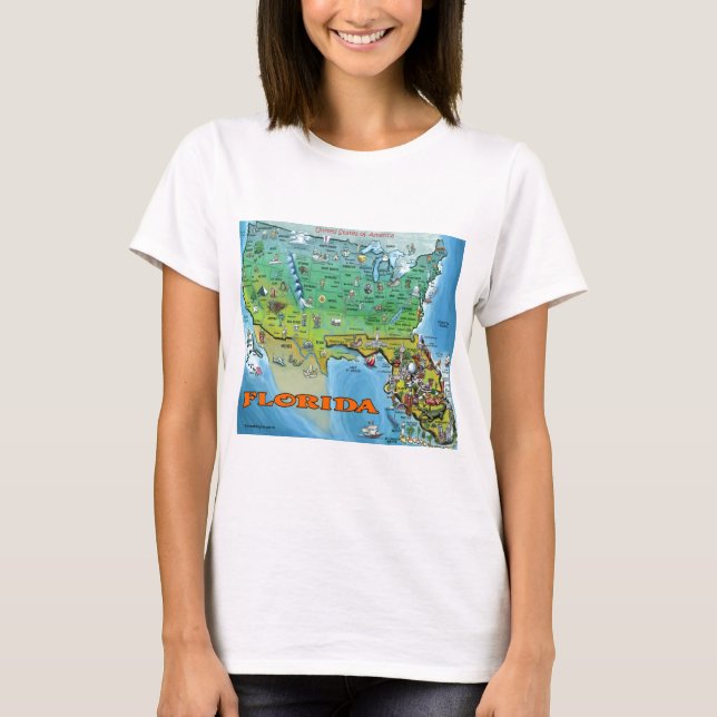 Camiseta Mapa de Florida USA (Anverso)