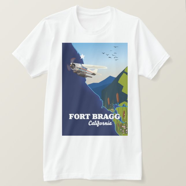 Camiseta Mapa de Fort Bragg California (Anverso del diseño)
