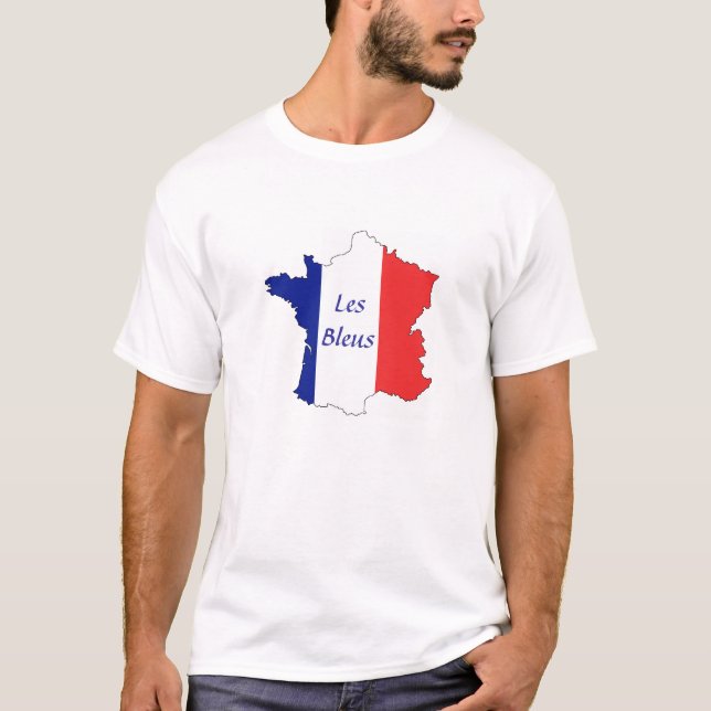 Camiseta Mapa de Francia: Tricolor Les Bleus (Anverso)