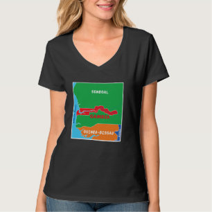 Camiseta Mapa de Gambia simplificado con vecino