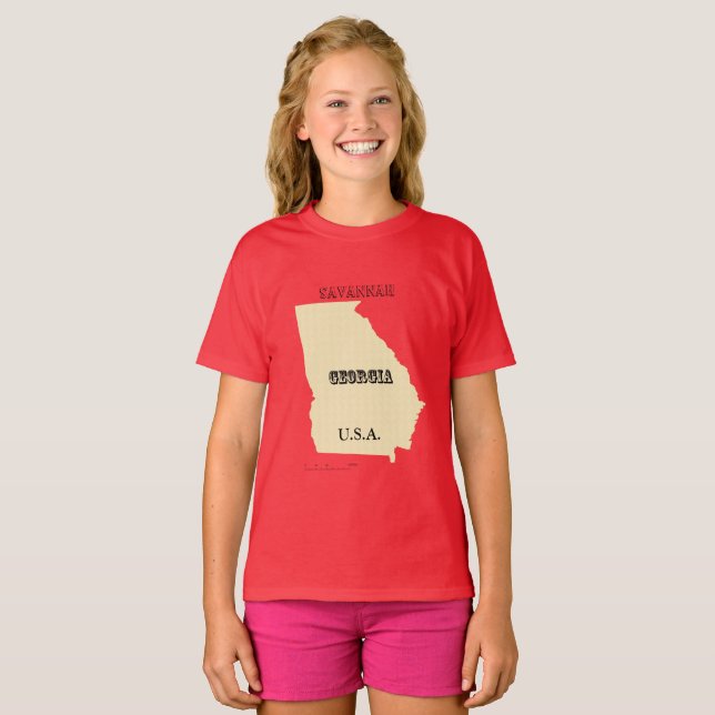 Camiseta - Mapa de Georgia con ciudad (Anverso completo)